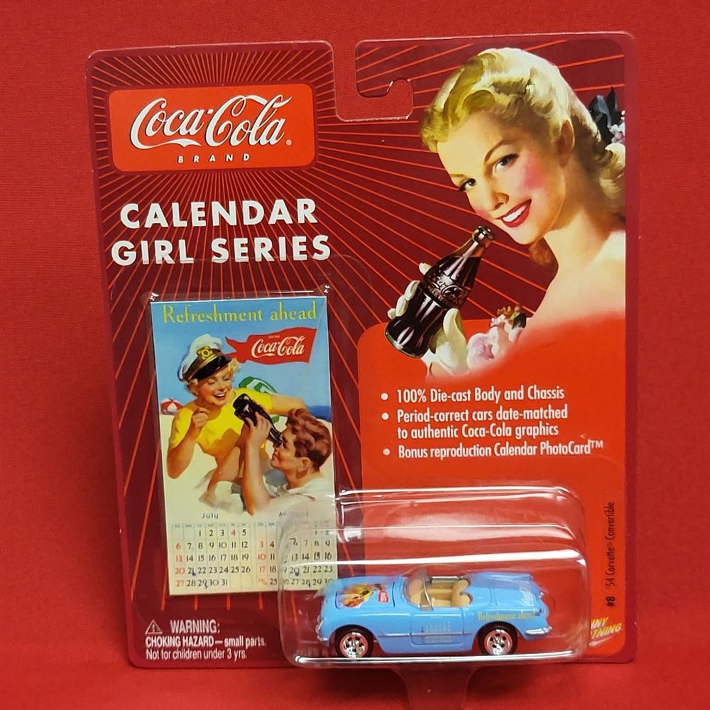 Coca Cola Johnny Lightning Calendar Girl Series Die Cast 54 Corvette Convertible